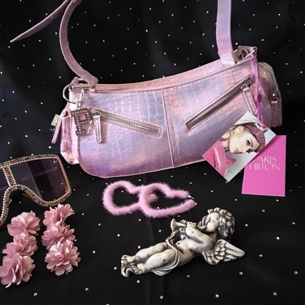 Brand New Paris Hilton (Medium size)  Pink Opaque Holographic Handbag